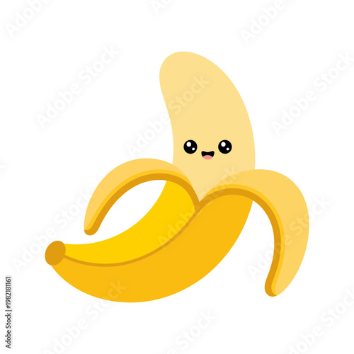 Cute banana character funny fruit cartoon illustration