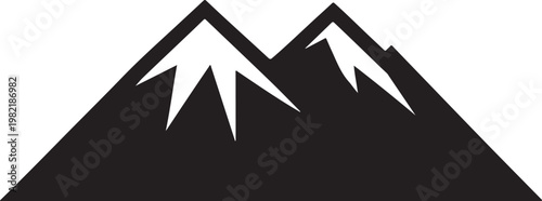 Minimalist mountain range icon vector illustration