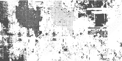 Vector Halftone Grunge Texture, Rough Grain Poster Background, Distressed Dot Pattern, Abstract Noise Design for Creative Use.