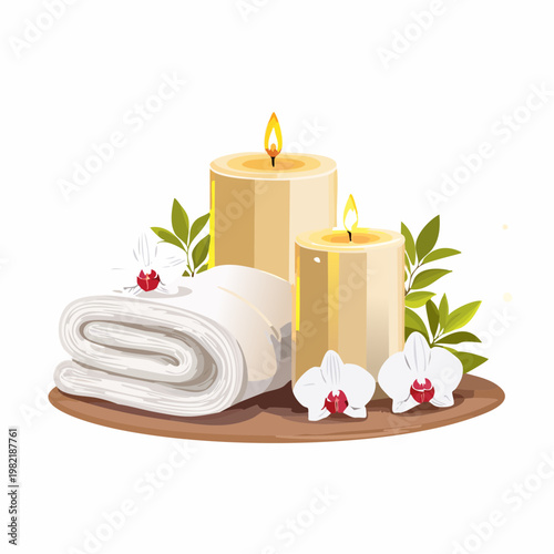 Luxus Spa mit Duftkerzen und Orchideen