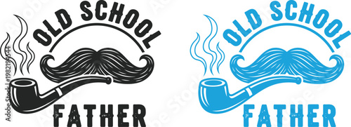 Celebrate fathers day with vintage style old school dad mustache pipe graphic designs