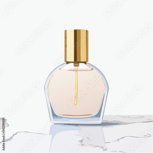 Parfümflakon auf Marmor mit goldenen Akzenten