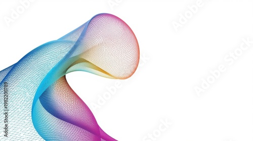A vibrant, colorful, and dynamic abstract design with a wavy pattern