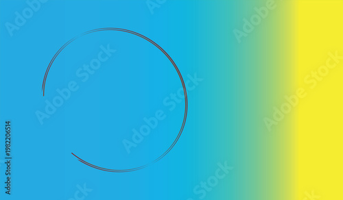The design described is a minimalist and abstract design, the main feature of which is a smooth gradient background that transitions from cyan on the left to yellow on the right. This gradient creates