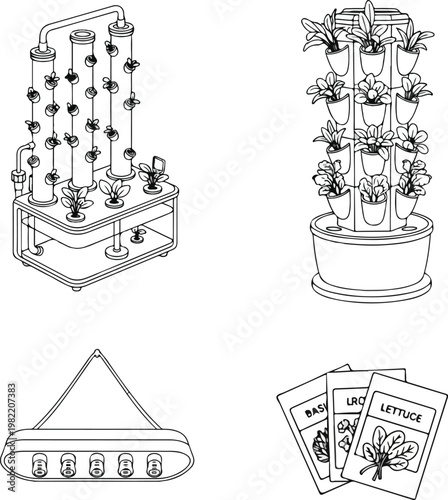Hydroponic System and Vertical Farming Technology for Indoor Gardening.