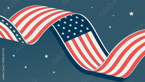 USA national flag on blue background, clean vector design for American culture celebration graphics.