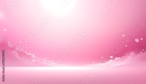 Pink background with hearts and sparkles shining brightly outdoors