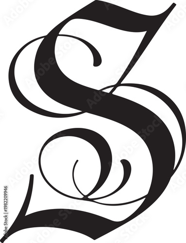 Canvastavla Classic Old English Gothic Alphabet: Ornate Blackletter Calligraphy Vector Set