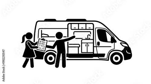 People Inspecting the Interior of a Camper Van