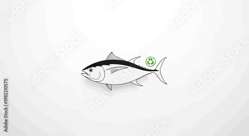 Freshwater Tuna Fish Side View.