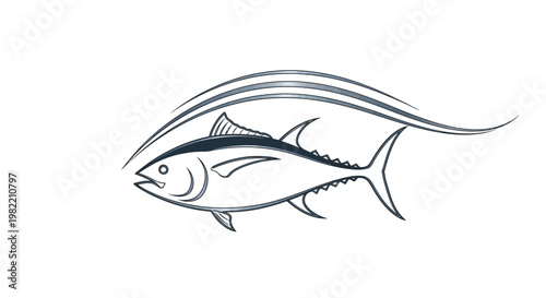 Tuna fish swimming in ocean water.