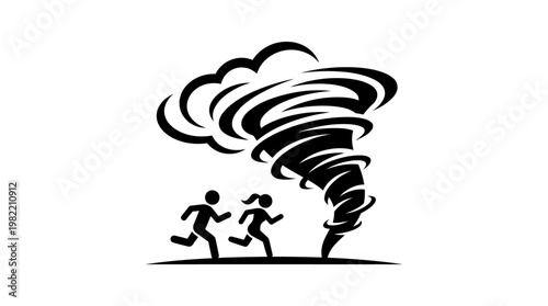 People Running From a Tornado