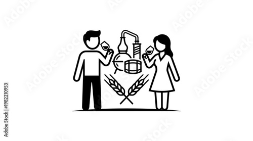 Couple Tasting Craft Spirits or Brew