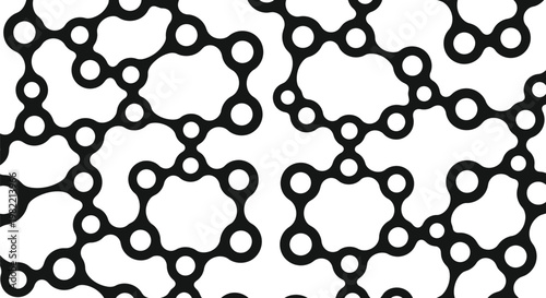 Schematic representation of a crystalline atomic network with interconnected circular nodes