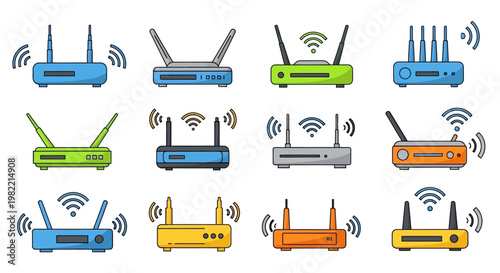 Collection of potted house plants in flat design style