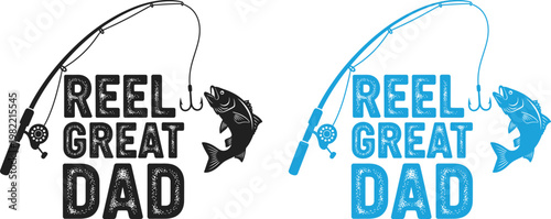 Fathers day fishing gift 'reel great dad' design for the best father perfect for anglers