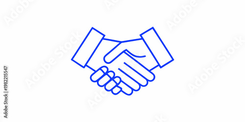 Simple line art illustration of two hands completing a handshake
