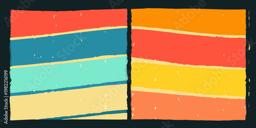 Abstract color block composition with vibrant horizontal bands and texture