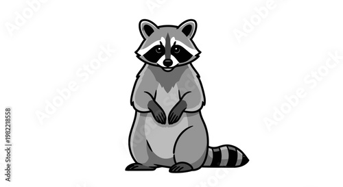 Cartoon raccoon illustration on white background