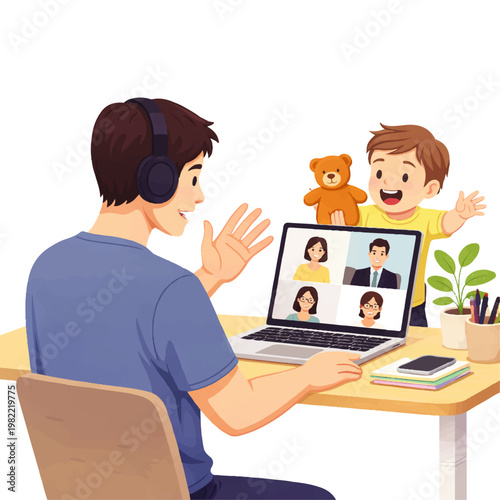 Video Call Interrupted By Curious Child