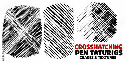 Three fingerprint impressions created with various linear hatching techniques