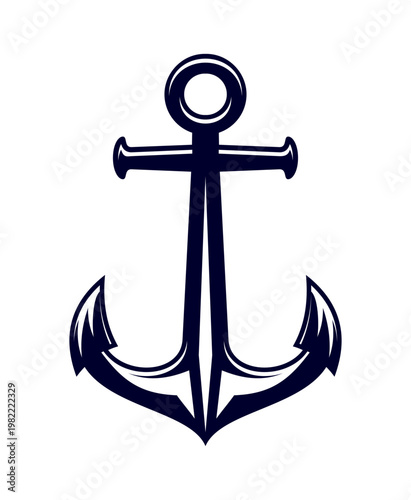 Ship anchor icon of ship equipment or boat nautical and marine heraldry, vector heraldic symbol, Sailboat anchor for navy maritime or naval ocean regatta emblem and sea yachting club badge or tattoo