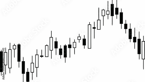 Financial candlestick chart displaying market fluctuations and trading data