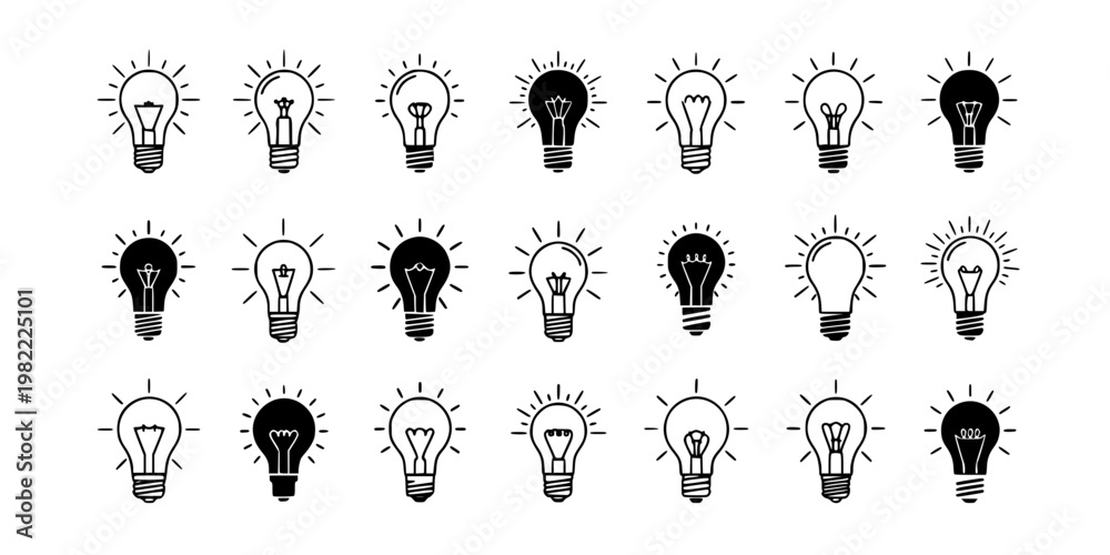 Obraz premium Light bulb icon. Idea symbol. Electric lamp vector illustration. Electric power sign. Shining light bulb pictogram. 