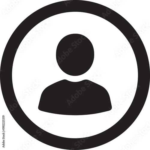 Minimalist male user avatar icon for membership and account sign in