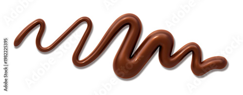 Brown chocolate flowing drizzle texture, liquid cocoa drop, glossy syrup squirt. Isolated 3d vector choco creamy caramel glaze swirl, delicious splash effect. Smooth milk sauce drip, melt candy cream