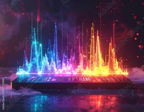 Dynamic Colorful Audio Waveform Visualization