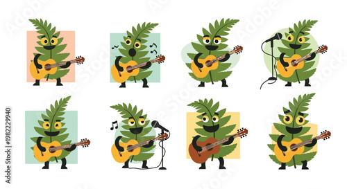 Cute corn characters with various expressions