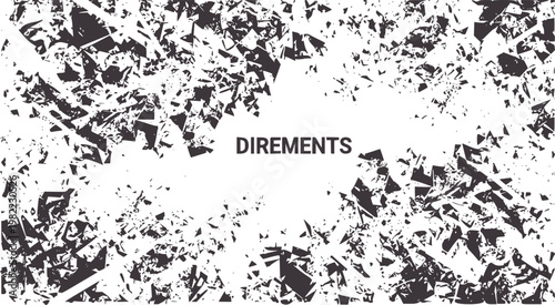 Dark grey abstract shattered fragments white with text texture