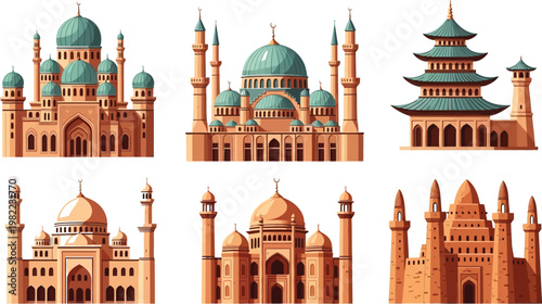 Diverse architectural styles of iconic buildings across the globe Vector