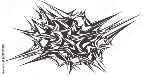 Sharp Jagged Dark Gray Abstract Geometric Explosion Pattern