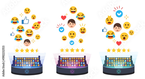 Emotional keyboard with emojis and ratings