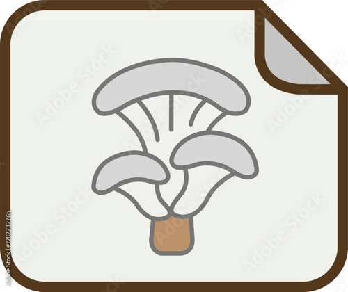 Oyster Mushroom Sticker | Food Packaging Label Icon