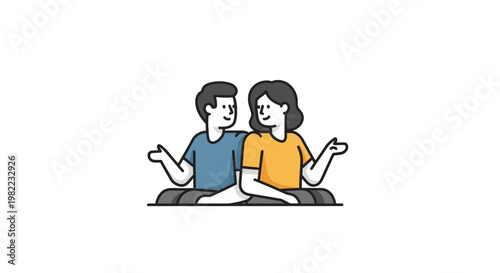 Two people sitting and talking.