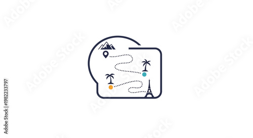 A simple illustration of a travel map.