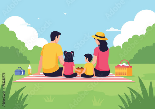Family Picnic in Nature.