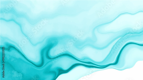 Vector A captivating abstract fluid composition with graceful swirling patterns of cyan color.