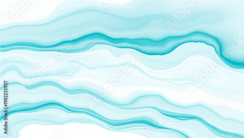 Vector Fluid strokes of ethereal teal and turquoise intertwine in a captivating abstract composition, emulating a tranquil water current and embodying the serene ambiance.