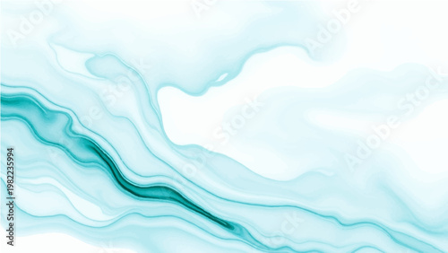 Vector Abstract watercolor in soothing teal hues. A mesmerizing abstract watercolor washes and flowing design, conjuring a sense of calm and fluidity. 