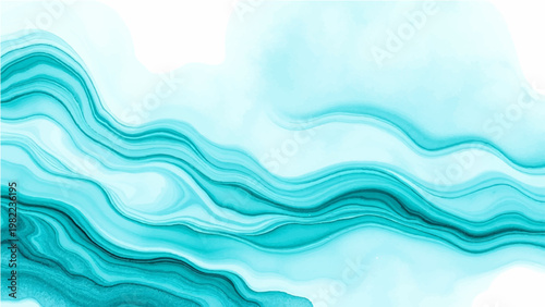 Vector An abstract painting of flowing turquoise, swirling lines. evokes a sense of fluid movement and serenity. It's a mesmerizing artwork that stimulates the imagination.