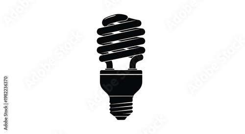 A simple black and white illustration depicts a compact fluorescent lamp commonly known as a cfl lightbulb