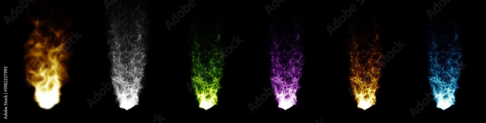 Fototapeta premium Abstract magic fire flame eternal flame with magical wind dust smoke black and transparent background