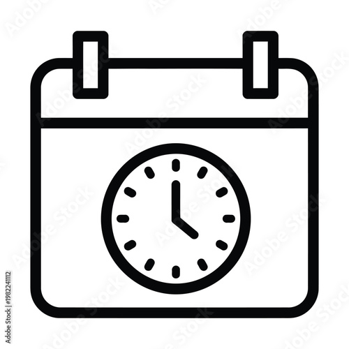 Calendar with clock icon representing time management and scheduling concept calendar schedule management planning