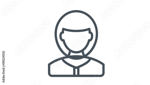 Minimalist Vector Icon of a Woman with a Bob Haircut and Bangs, Female Avatar Profile Illustration for Web and App Design, Clean Line Art Symbol of a Person on White Background