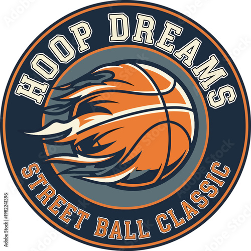 Hoop Dreams Street Ball Classic basketball tournament logo design.