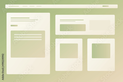 Sage green SaaS dashboard interface background with split workspace analytics panels and premium website layout vector template design